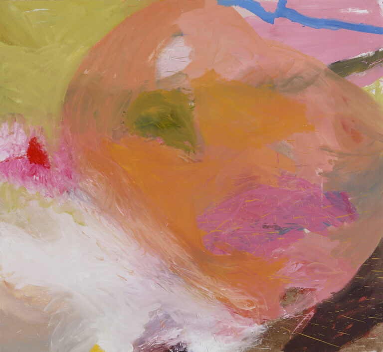 Claudia Liedtke, 1995 Orange mit rotem Herz, Oil on canvas, 150x167cm, Berlin