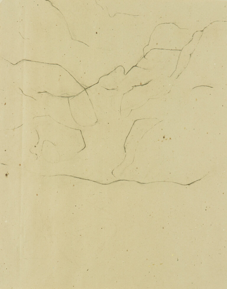 Claudia Liedtke, 1997, Mountain, Charcoile on paper, 80 x 50 cm, Berlin