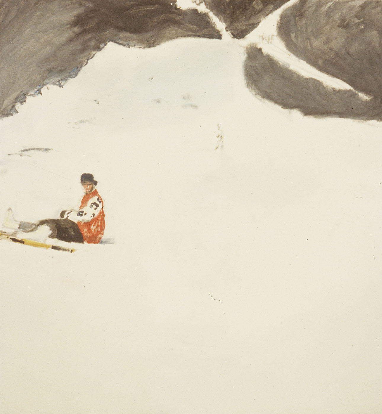 Claudia Liedtke, 1997, Zakopane Skifahrerin (ich), 130 x 120 cm, Oil on canvas, Berlin
