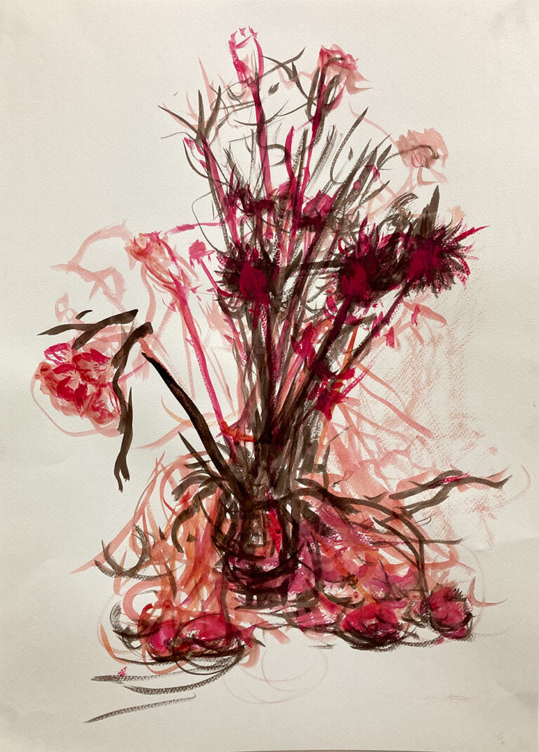 Claudia Liedtke, Birthday flowers 3, Ink and pencil, A2, Wien