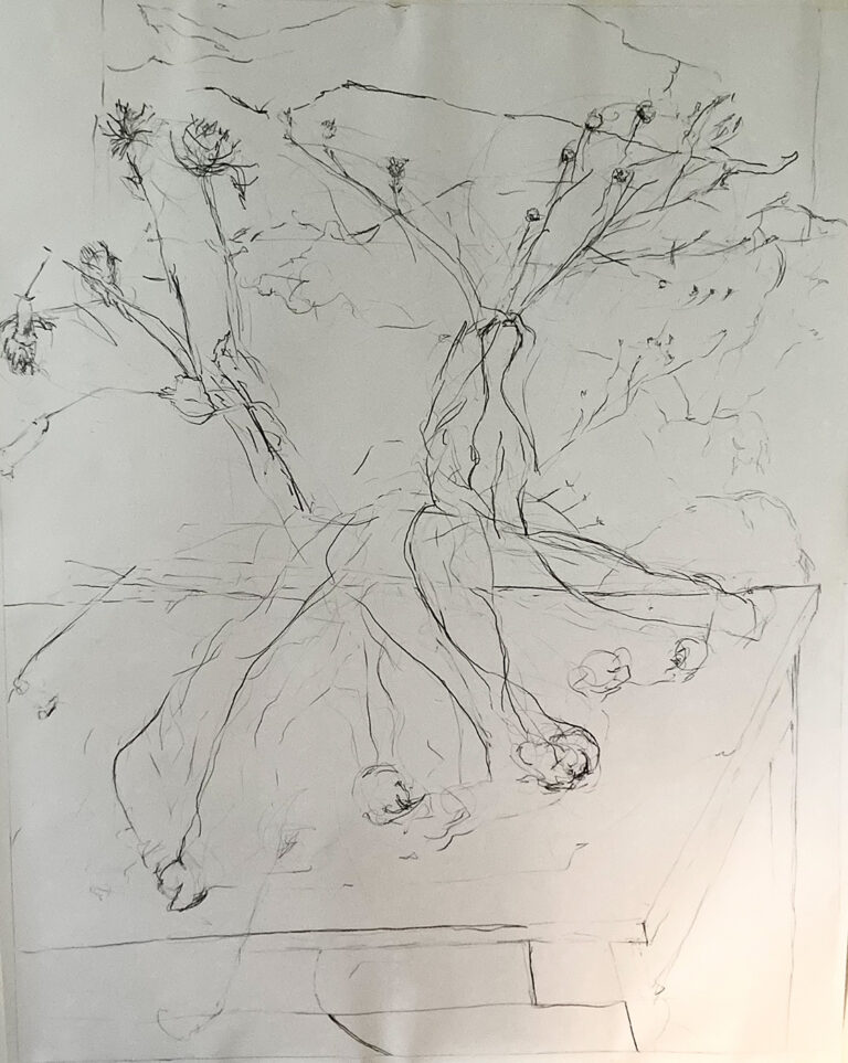 Claudia Liedtke. 2025, Flowers dead, 170 x 160 cm, Drawing, Wien