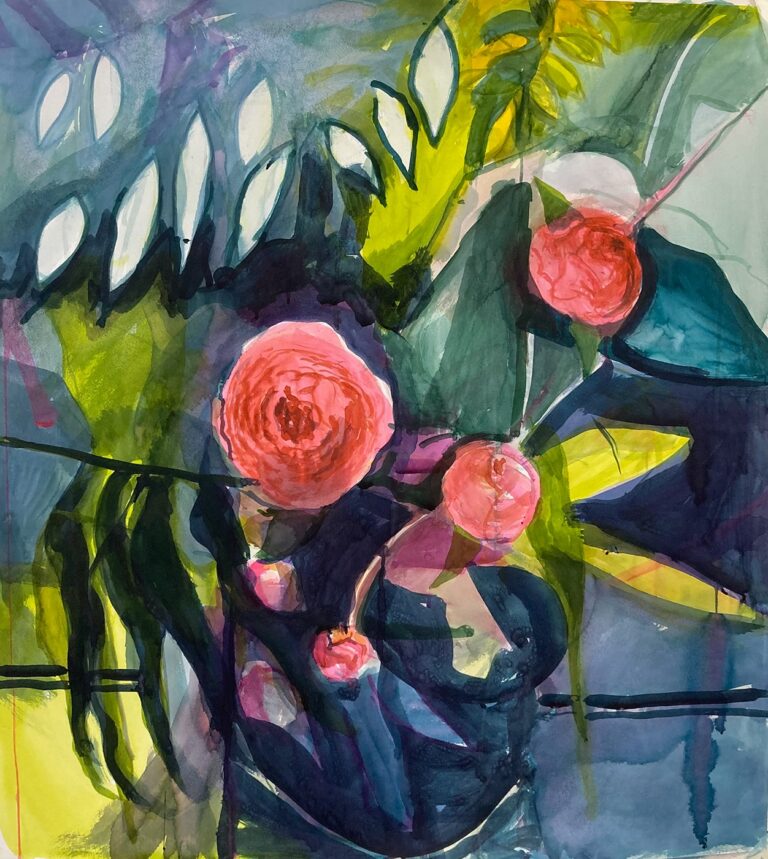 2025, Many Roses, Watercolor, Ink, 90 x 109 cm, Wien
