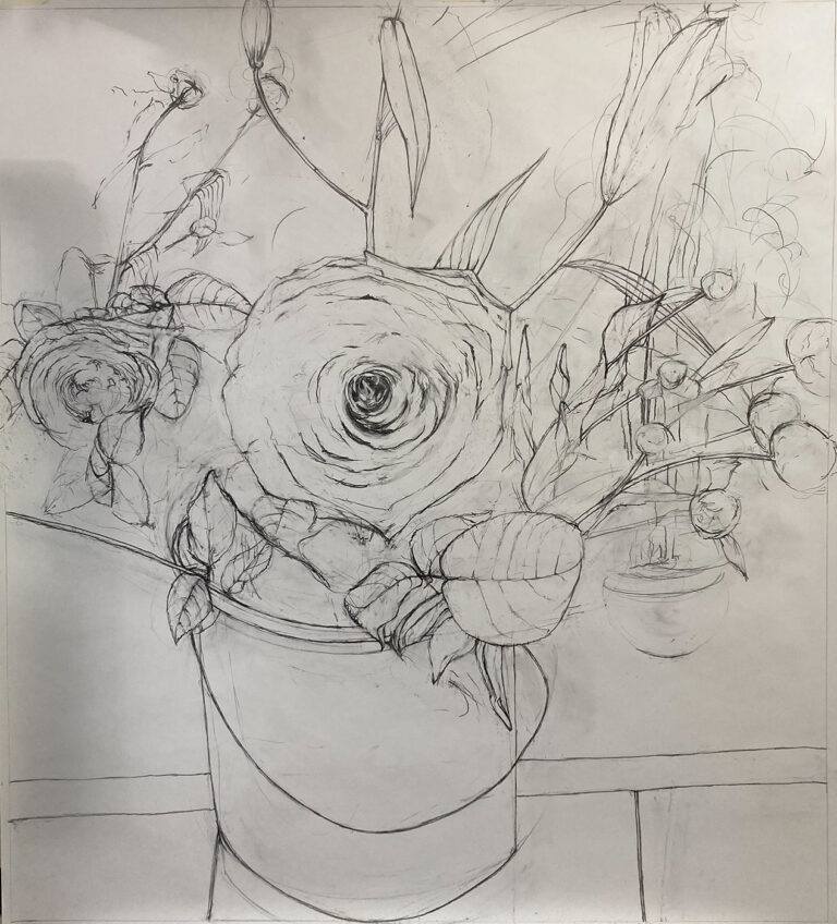 Claudia Liedtke, 2025, Shocking rose, Pencil, 160x150 cm, Wien